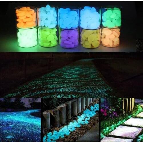 Garden Decor Luminous Stones Glow In Dark Decorative Pebbles Outdoor Fish Tank Decoration Pebble Rocks Aquarium Mix Color