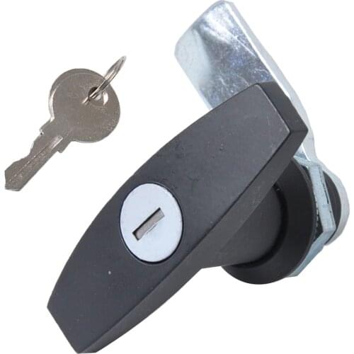 T Handles Door Latch Lock and Keys Set for Bottom & Side hinged Doors. Compatible Handle Hardware Parts - Black