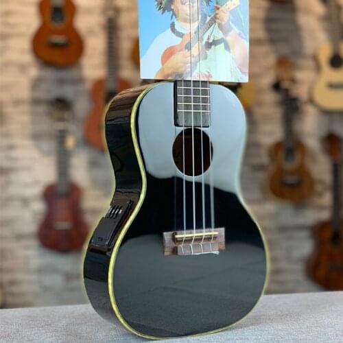 21/23/26 Inch Electric Ukulele 4 String Mahogany Black Giftwith Pickup Concert Ukulele Mini Guitar UK2387