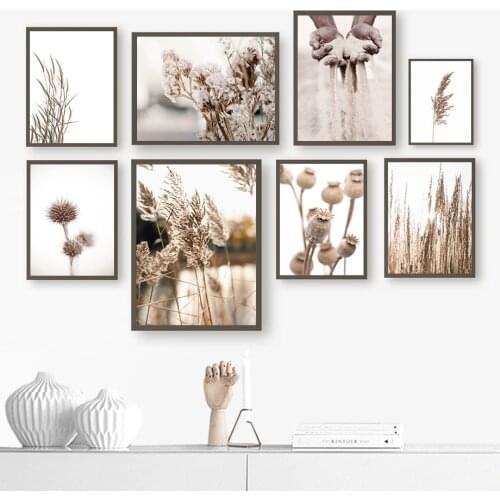 Plant Beige Reed Desert Landscape Canvas Painting Hot Selling Posters Wall Art Picture For Living Room Decoration