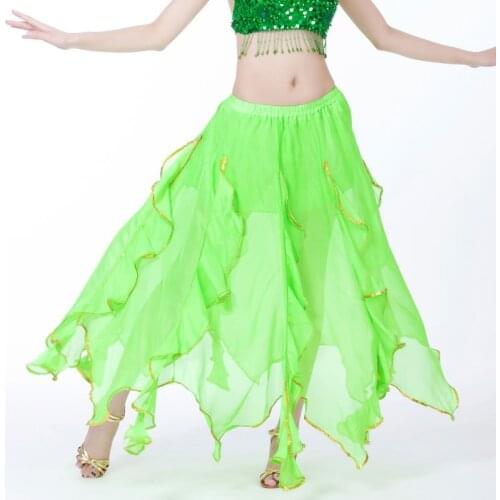 2019 New Women Belly Dance Costume chiffon long skirt lady Dancing wear Lotus leaf skirt bellydance Clothes Performance