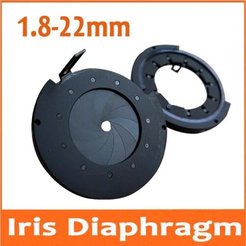 1.8-22MM Amplifying Diameter Zoom Optical Iris Diaphragm Aperture Condenser 11 Blades for Digital Camera Microscope Adapter