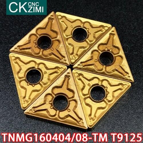 10PC TNMG160404-TM T9125 TNMG160408-TM T9125 Carbide Inserts External Turning Inserts Tools CNC Metal lathe Tools TNMG For Steel