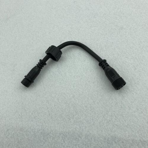 13.5mm(ray wu) type 3 core male connector to 3 core female connector adapter(no VCC+ wire)20cm long black color