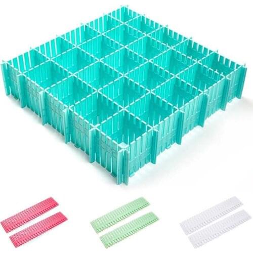 2PcsDIY Plastic Drawer Grid Separator Divider Partition Adjustable Storage Organizer Underwear Socks Makeup Clapboard Home Decor