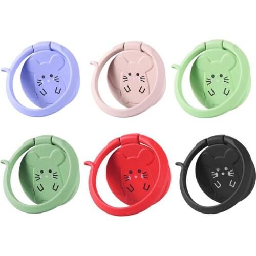 2Pcs Mouse 360 Degree Rotating Universal Finger Ring Car Phone Holder Stand Grip