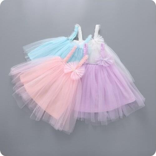 2016 Korean Girl Childrens Garment Summer New Pattern Girl Baby Solid Color Xian Camisole Yarn Skirt Princess