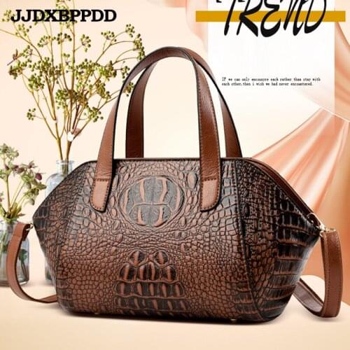 2021 Fashion Crocodile Luxury Leather Handbags Women Bags Designer 2021 Vintage Alligator Tote Purse Lady Shoulder Handbag