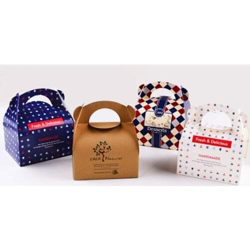 50pcs The new navy blue nougats packing box,donuts,cookies box,cake box with the party.Three colors are optional