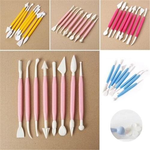 8pcs/Lot Fondant Cake Pastry Carving Cutter 16 Patterns Flower Sugar Craft Modelling Tools Clay Fondant Cake Decorating Tool