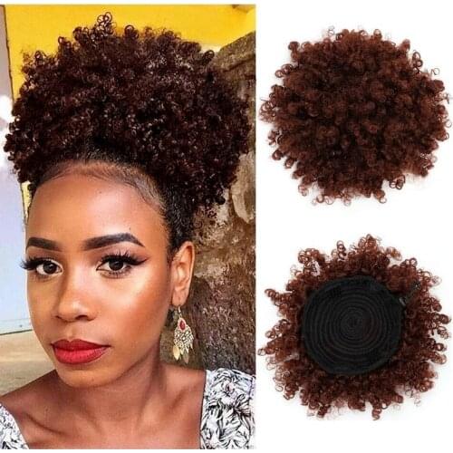 Afro Puff Drawstring Ponytail For Black Women High Puff Drawstring Short Ponytail Bun For Short Natural Hair
