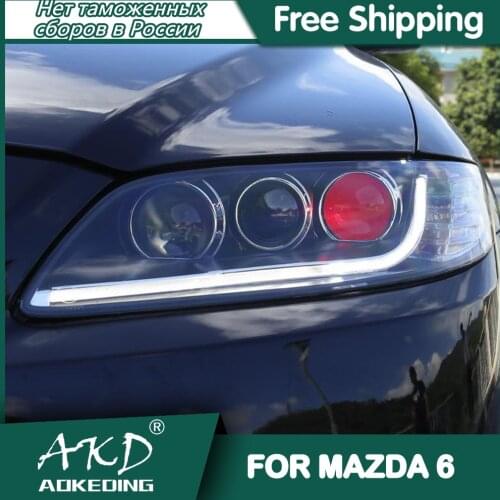 AKD Car Styling for Mazda 6 Headlights 2004-2013 LED Headlight Universal Type DRL Bi Xenon Lens High Low Beam Mazda6 Parking