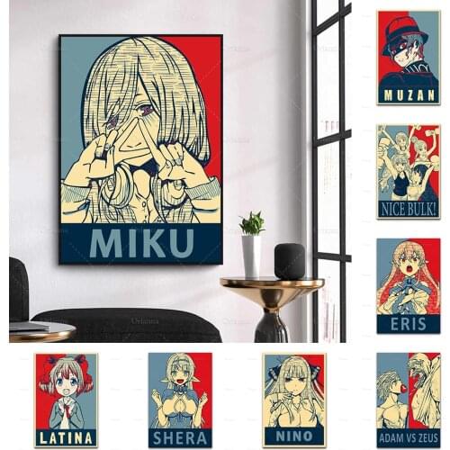 Miku Nakano Anime Poster Nordic Wall Art Canvas Painting Home Decoration Modern Abstract Hd Prints Pictures Living Room Decor