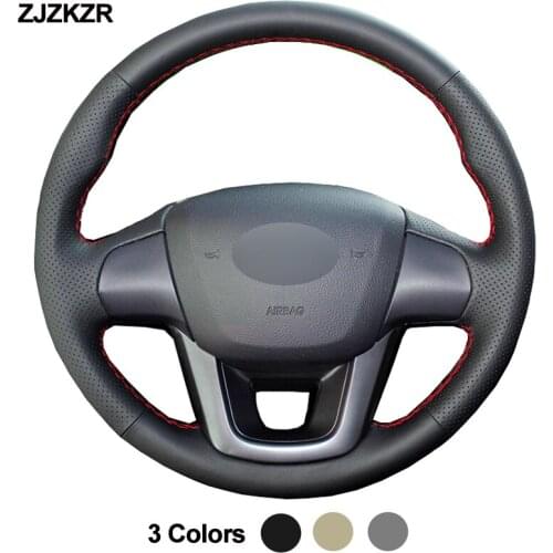 Car Auto Steering-Wheel Cover Volant For Kia K2 Rio 2011 2012 2013 2014 2015 2016 Stuurhoes Funda Volante Auto Car Accessories