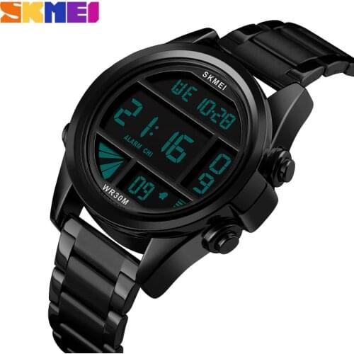 Men Watches Top Luxury Brand Full Steel Male Clock Man Military Digital Wristwatch Mens Sports Watch relogio masculino SKMEI