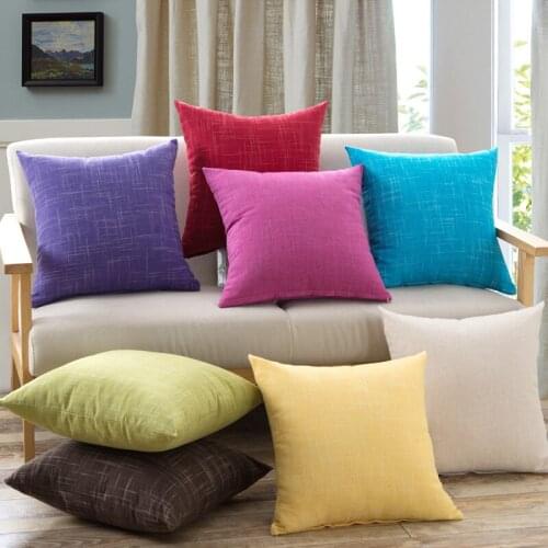 Candy Color Pillow Case Solid Color Polyester Pink Blue Throw Pillows Decorative Cushion Cover Car Chair Sofa Pillow For Bedroom