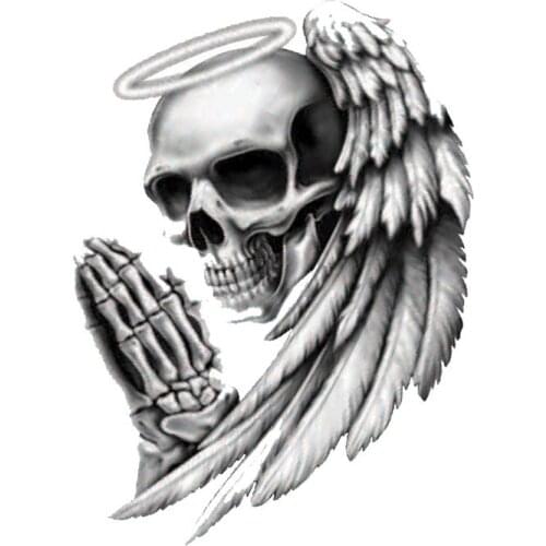 Dawasaru Angel Of Death Skull Car Stickers Waterproof Decals Laptop Suticase Auto accessories Decoration PVC,12cm*9cm