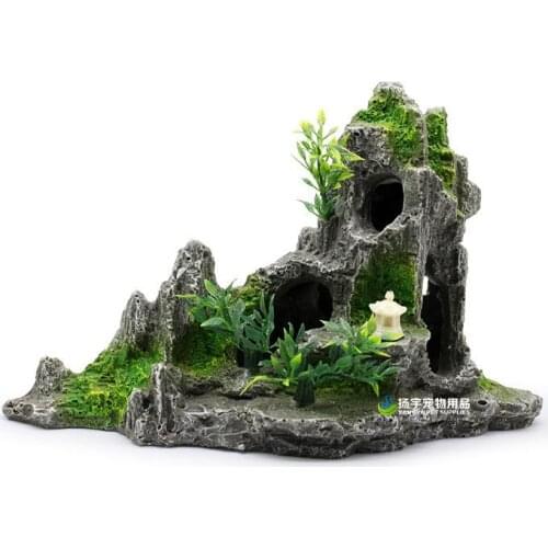 Aquarium decorative landscaping rockery simulation rockery scenery fake Chinese feng shui ornaments