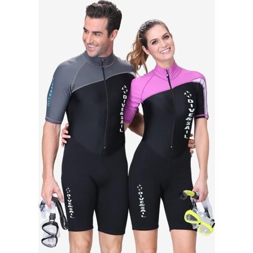 Wetsuit Surfing Suits Diving Skin Men Women One-piece Short Sleeve Jump Suit Swimsuit Swimwear Beach Clothes 2021 New Arrival