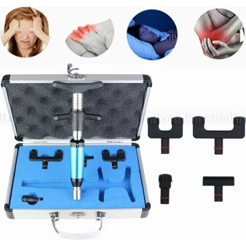 Chiropractic Adjusting Tool Chiropractic Gun For Spine Correction Stainless Steel 6 Levels 4 Head Adjustment Body Relax Massager