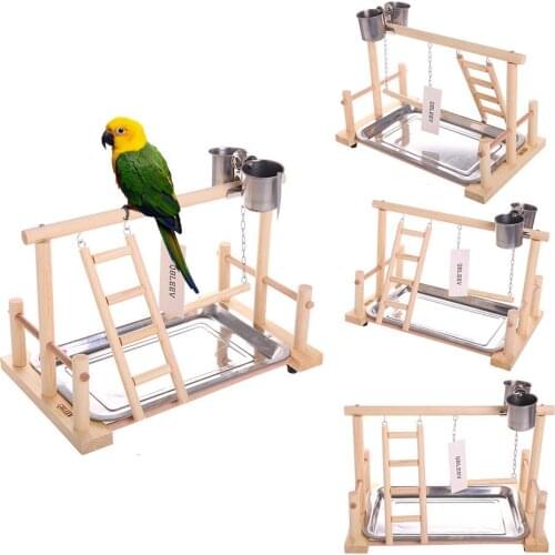 Parrots Playstand Bird Playground Wood Perch Gym Stand Playpen Ladder Toys Exercise Playgym Conure Lovebirds