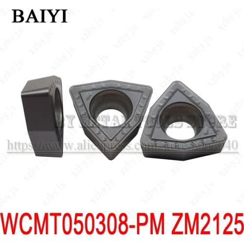 10pcs WCMT050308-PM ZM2125 WCMT 050308 metal turning tool WC U drill carbide inserts tungsten carbide cutter lathe turning tools