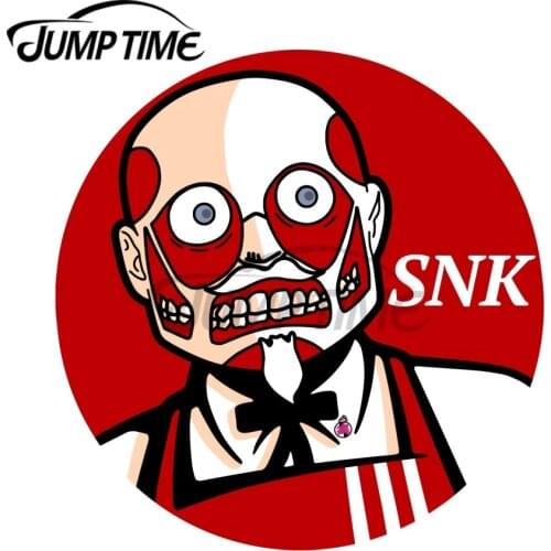 JumpTime 13 x 13cm Attack On Titans SKN Funny Personality Stickers Vinyl Car Sticker Car Accessories Windows Decals Waterproof