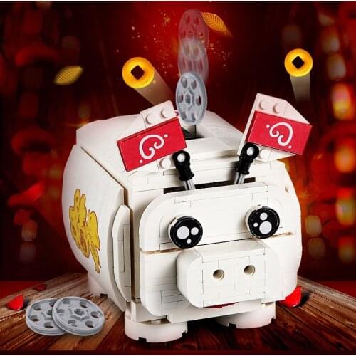 Click Assembling Electric Building Blocks Piggy Bank Childrens Birthday Gift Interactive Toy