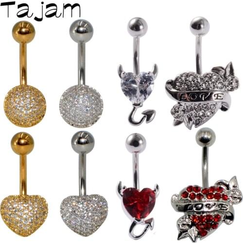 1PC Heart Devil Belly Navel Ring Banana Ombligo Nombril Button Jewelry Fashion Women Sexy Body Piercing Jewelry
