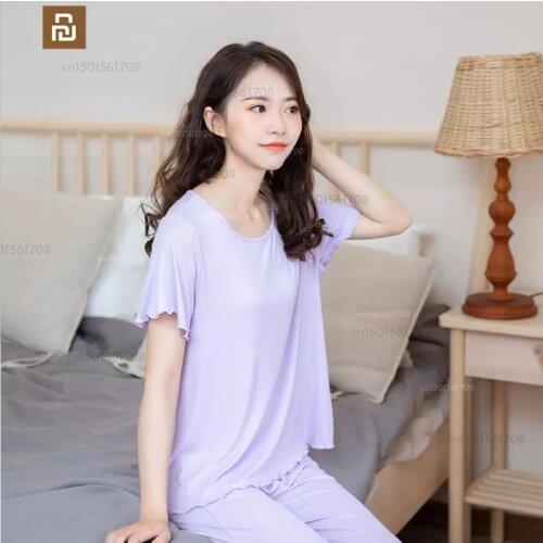 Xiaomi mijia high elastic ice silk ladies home service suit summer ice silk short-sleeved trousers thin pajamas