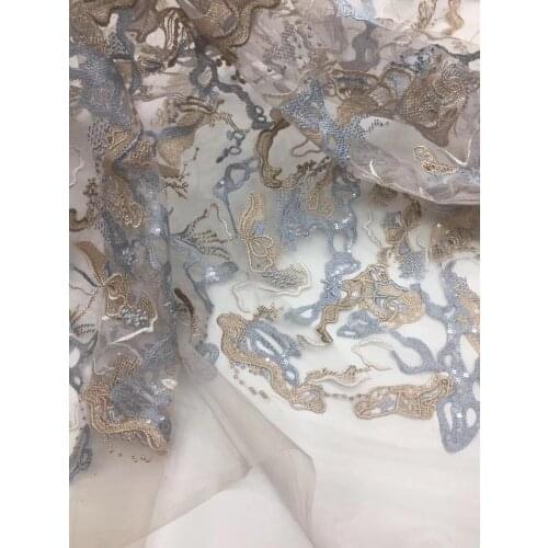 Pretty sequins Lace Fabric High Quality SYJ-7431 Graceful African French Lace Fabric