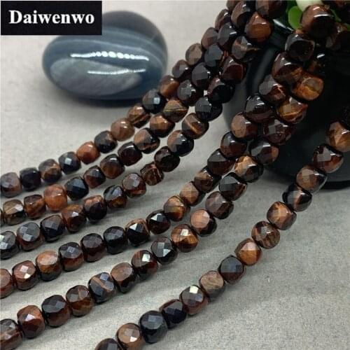 Red Tiger Eye 6mm Cut Faceted Spacer Beads Flash DIY for Bracelet Necklace