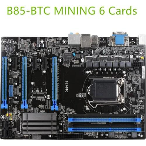 Mining BTC B85-BTC 6PCI-E Desktop Motherboard B85 LGA 1150 DDR3 16G SATA3 USB3.0 ATX BTC Mining Motherboard