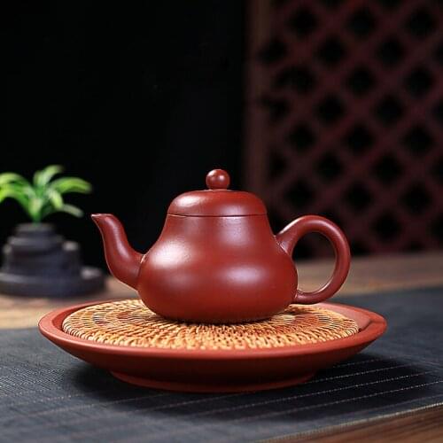 Genuine Yixing Purple Clay Pot Handmade raw ore Dahongpao Linglong pot Chinese Kung Fu tea set gift pot 150cc