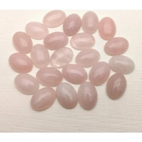 Natural roses quartz stone beads 13x18mm pink crystal Oval CAB CABOCHON for Jewelry&Clothes wholesale 50pcs free shipping