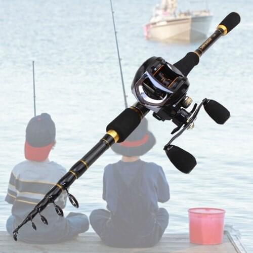 NEW 1.8M 2.1M 2.4M 2.7M Red lure Casting Rod and Casting Reels Set carbon lure fishing pole telescopic Trout rod lure