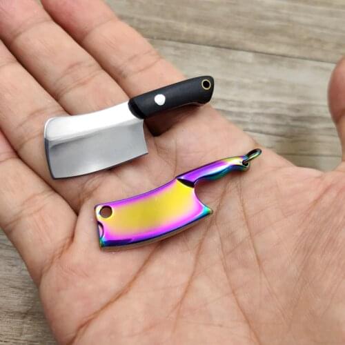 Droship Stainless Steel Fixed Blade Knife Sheath Ebony Handle EDC Tool key Accessories Titanium Mini Size Kitchen Knives