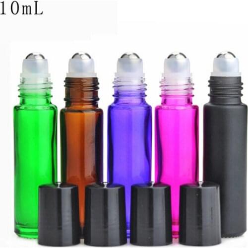 Wholesale 10ml Thick Roll On Glass Bottle Fragrances Essential Oil Bottle With Metal Roller Ball