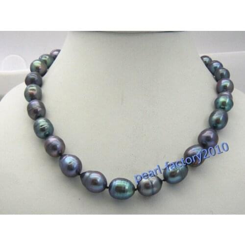 Rice black Akoya freshwater Cultured Pearl necklace