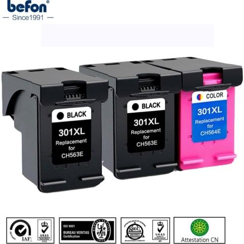 Befon 301XL Re-Manufactured Ink Cartridge Replacement for HP 301 HP301 DeskJet 1050 2050 3050 2150 3150 1010 1510 2540