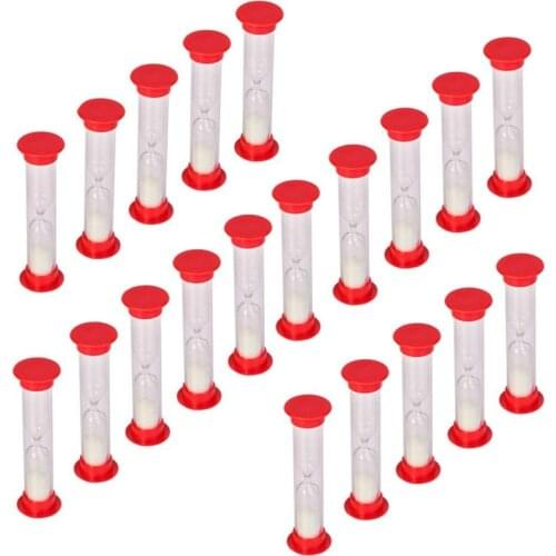 30 Sec Sand Timer Hourglass Sandglass Clock Countdown Bulk Toy Set Timers Kids Games Pack of 20 (White Sand)