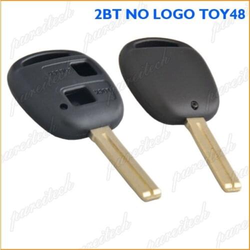 PREISEI 20pieces/lot 2 button blank keys for car toyota remote key replace fobs with toy48 blade No Logo