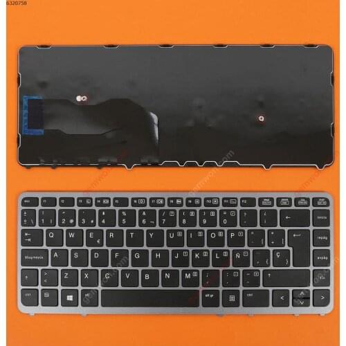 SP Spanish New Replacement Keyboard for HP EliteBook 840 G1 840 G2 850 G1 850 G2 740 G1 740 G2 Laptop Gray Frame Black Key