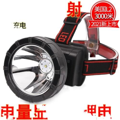 Three bright headlights lithium rechargeable long-range light led 3000 fishing head mounted waterproof flashlight lamp searchlig