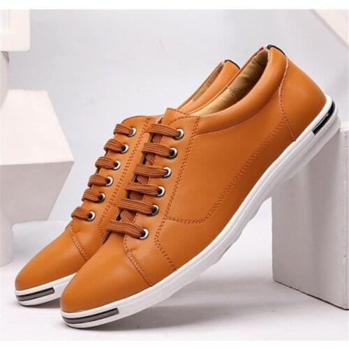 Sizes 38-48 Spring Autumn New White Casual Shoes Mens Leather Lace-Up Flats Shoes Simple Stylish Male Oxford Shoes Moccasins