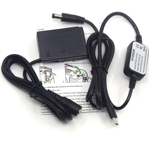 USB-C PD Adapter Cable+DR-E18 DC Coupler LP-E17 for Canon EOS 750D Kiss X8i T6i 760D T6S 77D 800D 200D Rebel SL2