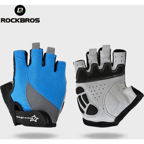 RockBros Bike Gloves Non-Slip Breathable Mtb Mens Womens Summer Bicycle Cycling Gel Pad Short Half Finger Sport Gloves ciclismo