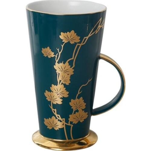 ENERGE SPRING British Style Ceramic Coffee Cup 410ML Office Water Cup Gift Mug Bone China Coffee Mug Ladies Gift Cup