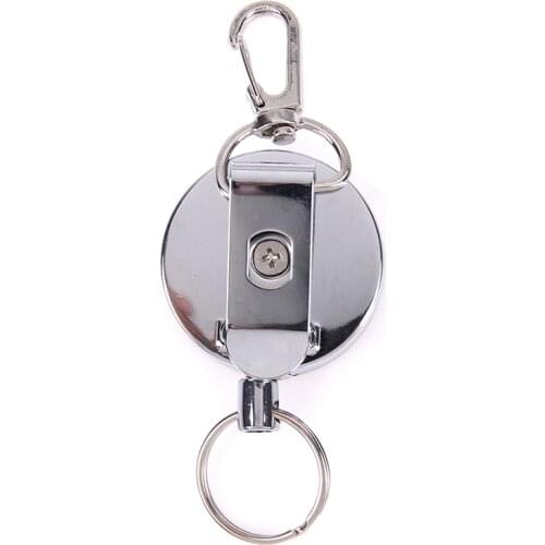 Retractable Resilience Steel Wire Rope Elastic Keychain Recoil Sporty Alarm Key Ring Anti Lost Keychain Outdoor Safety Buckle