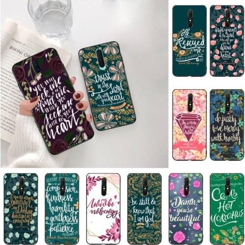 YJZFDYRM Bible Quotes Customer Phone Case For Oppo A5 A9 2020 Reno2 z Renoace 3pro Realme5Pro